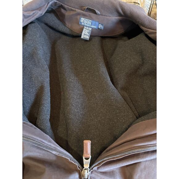 Vintage Polo Ralph Lauren Men’s XL Jacket Cotton Bomber Brown Tartan Green Pony - Picture 5 of 8